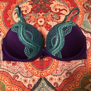 Purple & Turquoise lace bra